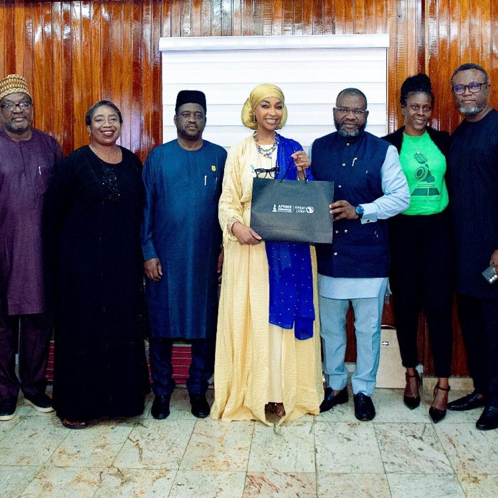 L-R: Obi Asika, Director-General, National Council for Arts and Culture, NCAC, Steve Ayorinde, Managing Director, Relentless Media and Head, International Media Committee, AFRIMA, Ugochi Akudo-Nwosu, Director of Entertainment and Creative Economy Department, Federal Ministry of Arts, Culture, Tourism, and Creative Economy, Dr. Mukhtar Yawale Muhammad, Permanent Secretary, Federal Ministry of Arts, Culture, Tourism and Creative Economy, Hannatu Musa Musawa, Minister of Arts, Culture, Tourism and Creative Economy with Mike Dada, Lead Consultant, PRM Africa Marketing & Communications and President/Executive Producer of the All Africa Music Awards (AFRIMA), Adenrele Niyi, Chief Experience Officer, CXO, AFRIMA, Efe Omorogbe, associate co-producer, All Africa Music Awards (AFRIMA), and Keke Ogungbe, Member, International Committee of AFRIMA at the inauguration of the Federal Government’s Local Organising Committee, LOC, for AFRIMA 2025 at the Minister’s office, Federal Ministry of Arts, Culture and Creative Economy in Abuja on Wednesday