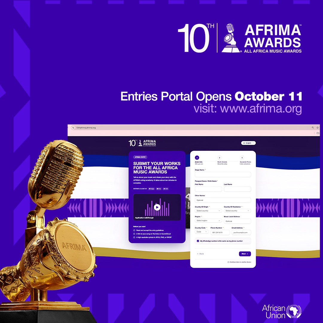 AU, AFRIMA Officially Open 10th Edition Entries Portal October 11